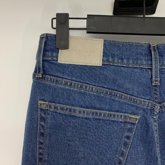 Everlane Jeans Crop Original Cheeky High Rise Blue Denim Straight - Picture 9 of 14